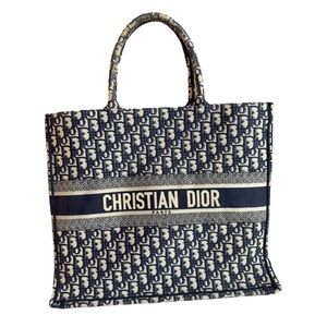 Dior Navy Monogram Tote Bag